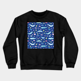 Dolphins swimming in the deep blue sea Crewneck Sweatshirt